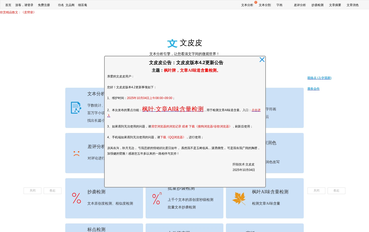 文皮皮 页面快照